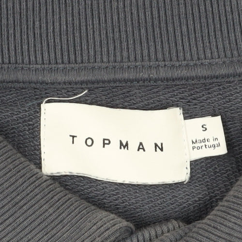 Topman Men's Blue Henley Sweatshirt Size S
