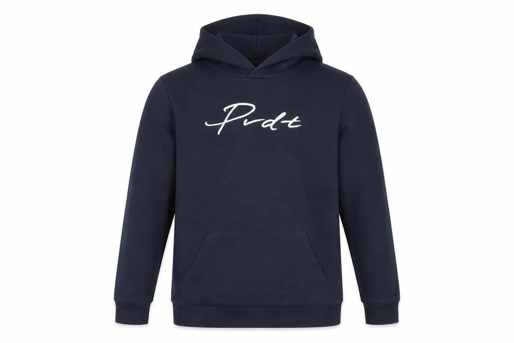 Front view of PRODUKT boys’ blue pullover hoodie, 16 years