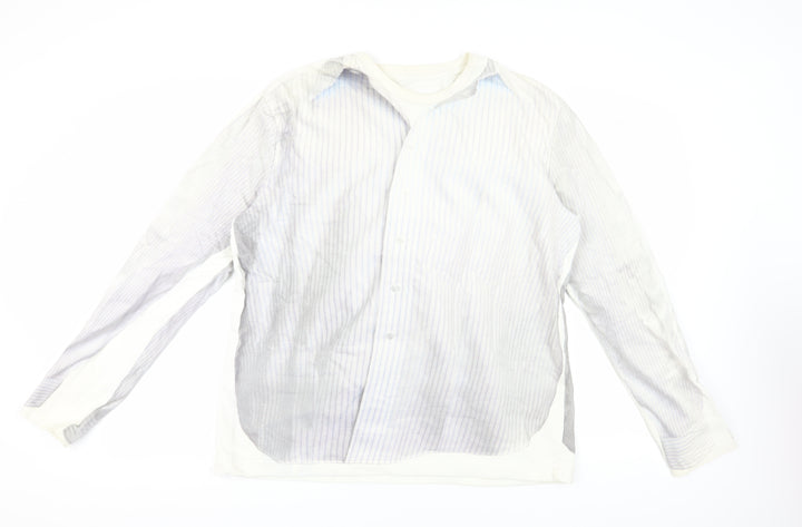 H&M Men's White Striped Pullover Sweatshirt XL