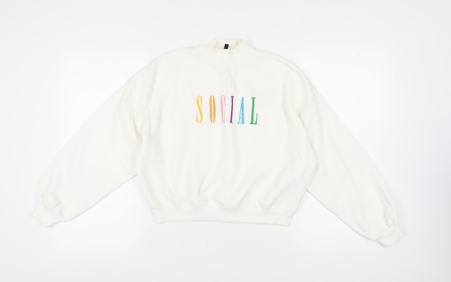 H&M Divided Women's White Pullover Sweatshirt S