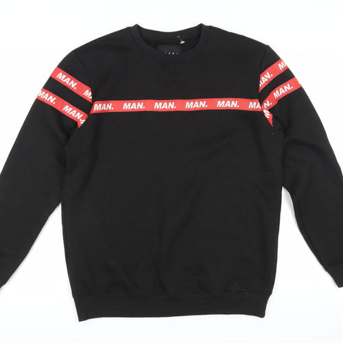 boohooMAN Men's Black Pullover Sweatshirt M