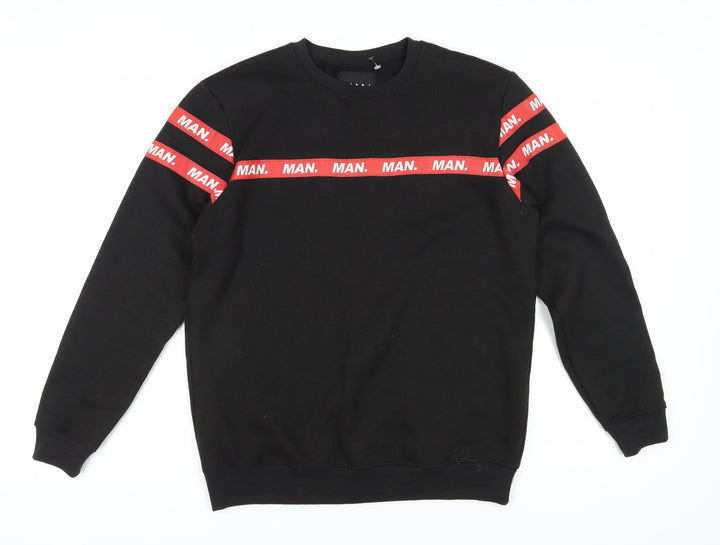 boohooMAN Men's Black Pullover Sweatshirt M