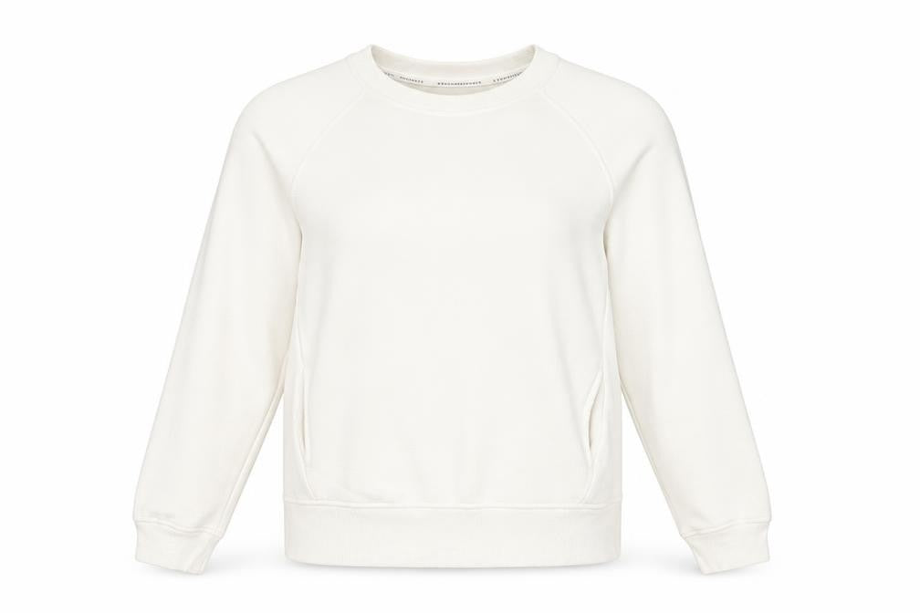 Front view of Marks & Spencer Women’s White Pullover Sweatshirt, size UK 10