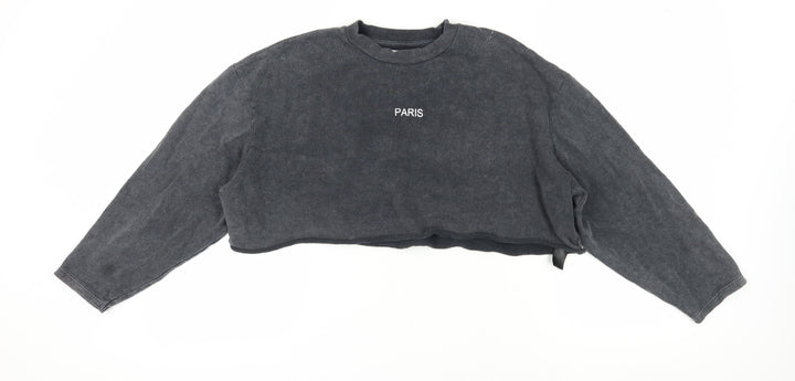 Topshop Women's Grey Cotton Pullover Sweatshirt Size 12