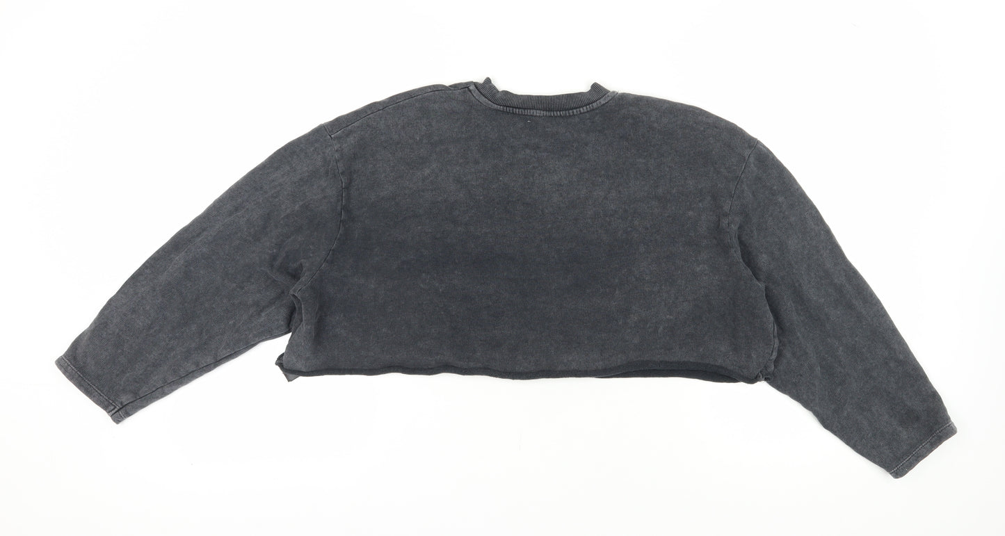 Topshop Women's Grey Cotton Pullover Sweatshirt Size 12