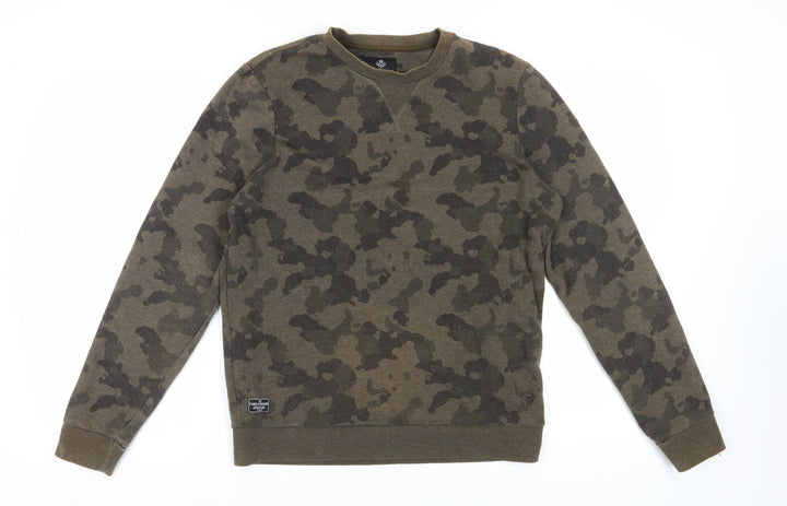 Threadbare Men's Brown Camouflage Pullover Sweatshirt M