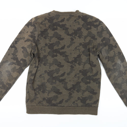 Threadbare Men's Brown Camouflage Pullover Sweatshirt M