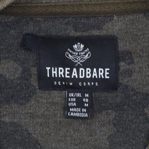 Threadbare Men's Brown Camouflage Pullover Sweatshirt M