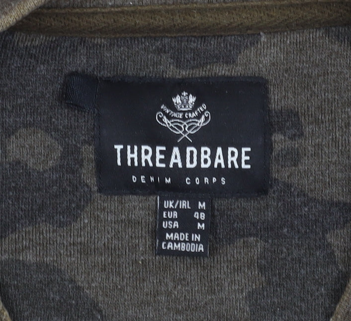 Threadbare Men's Brown Camouflage Pullover Sweatshirt M