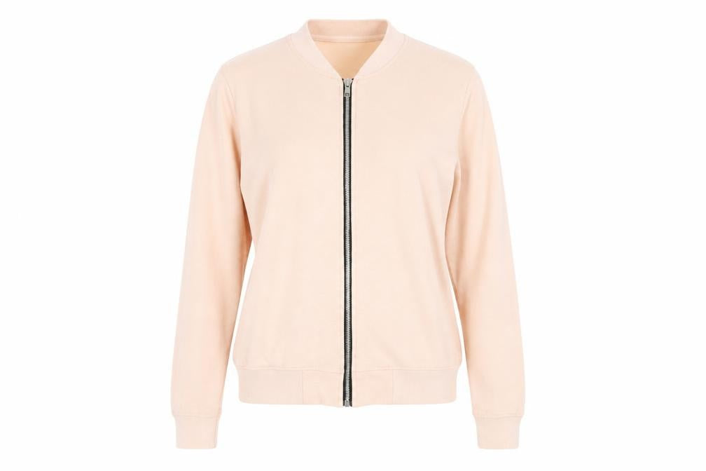 Front view of Missguided Beige Full Zip Women's M Sweatshirt