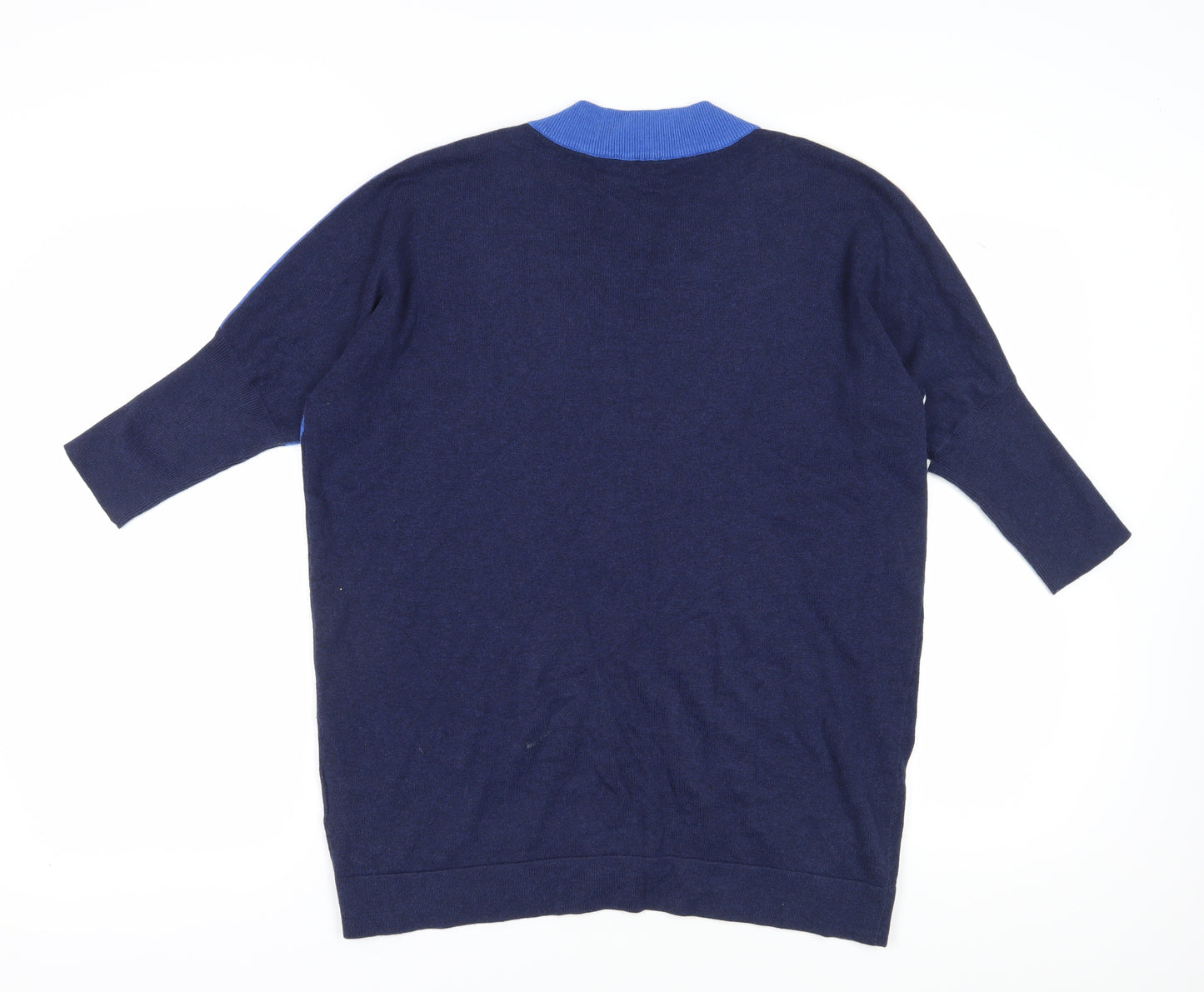 Marble Women's Blue V-Neck Pullover Jumper S