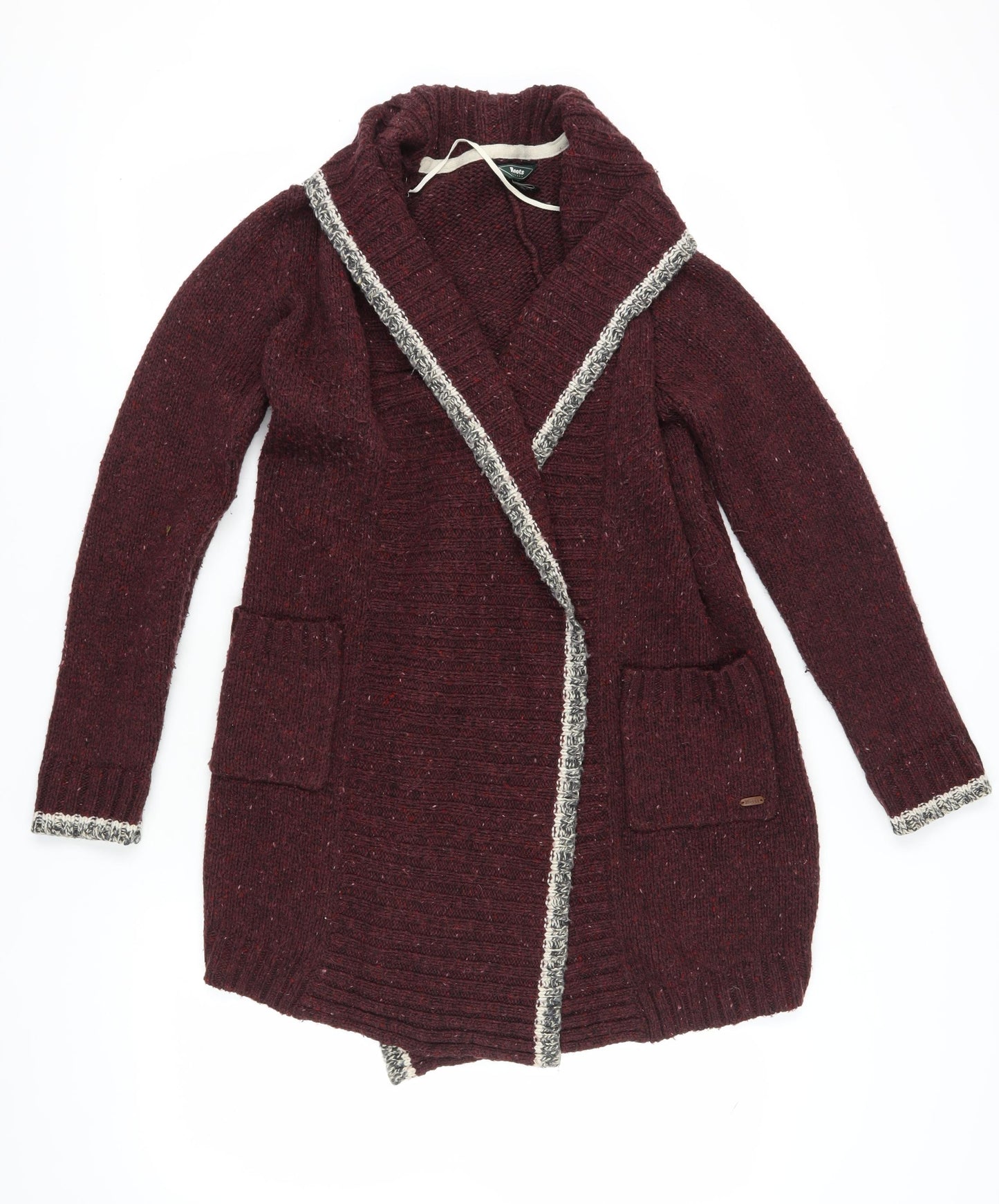 Roots Women's Red Shawl Cardigan Size S