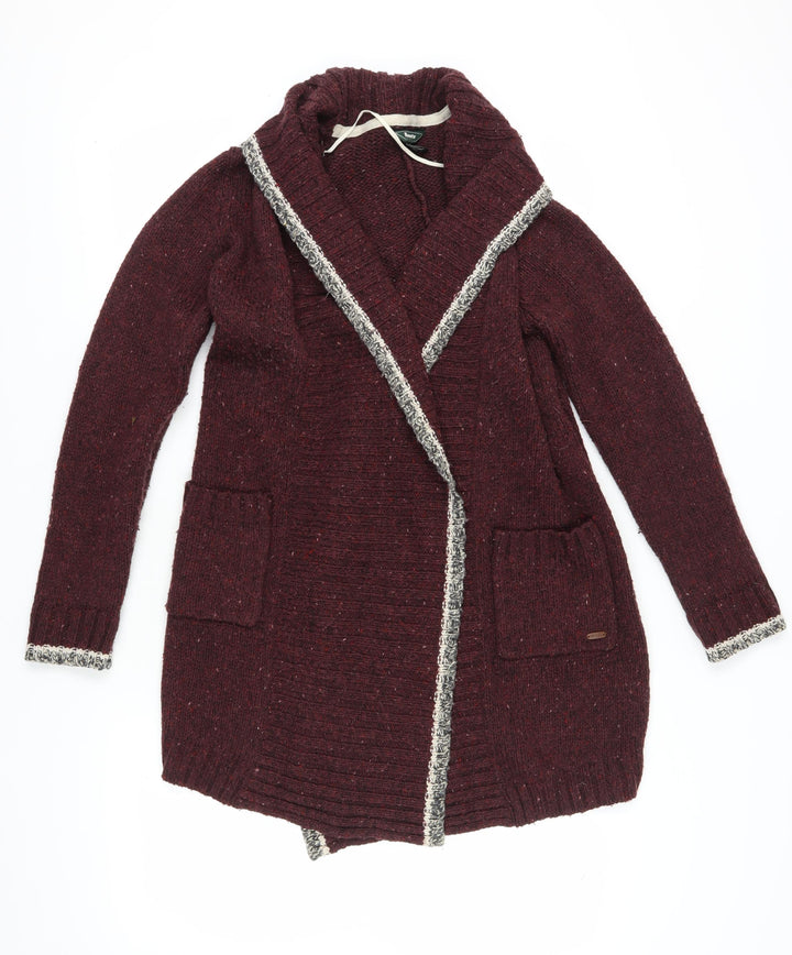 Roots Women's Red Shawl Cardigan Size S