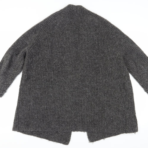 Zara Women's Grey Chunky-Knit Cardigan Size S
