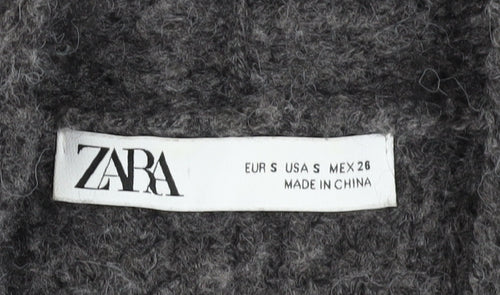 Zara Women's Grey Chunky-Knit Cardigan Size S