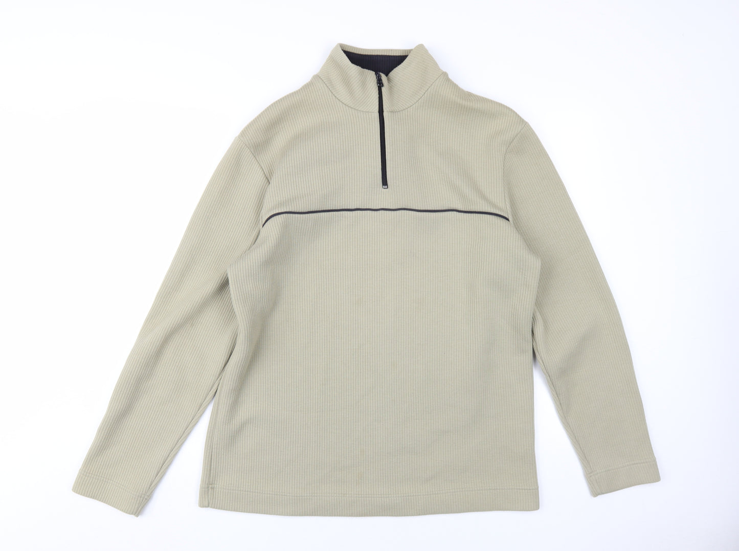 West Rock Men's Beige M 1/2 Zip Sweatshirt Knit Long Sleeve