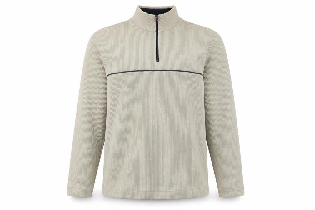West Rock Men's Beige M 1/2 Zip Sweatshirt Knit Long Sleeve
