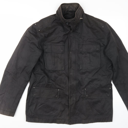 Simoni Men's Black Military Jacket, Regular L, Casual Wear