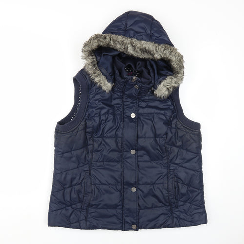 Marks and Spencer Women's Blue Puffer Waistcoat L