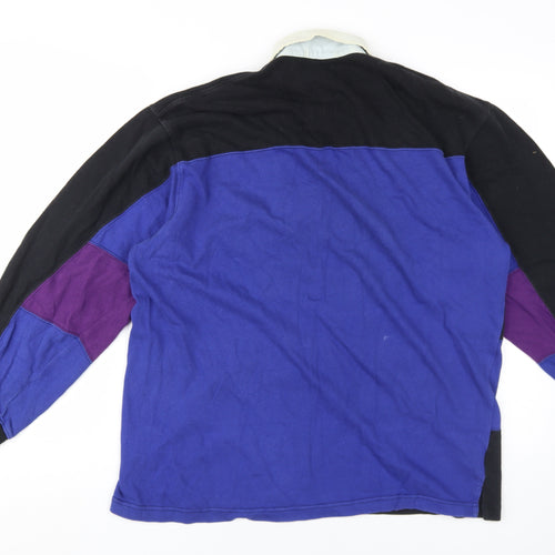 St Michael Men's Colourblock Polo, Size M, Long Sleeve