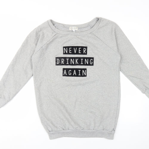In The Style Grey Women M/L Pullover Sweatshirt