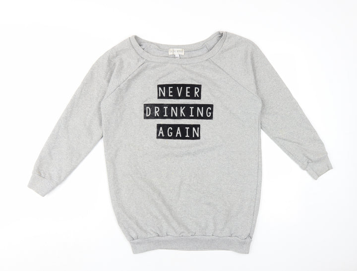 In The Style Grey Women M/L Pullover Sweatshirt