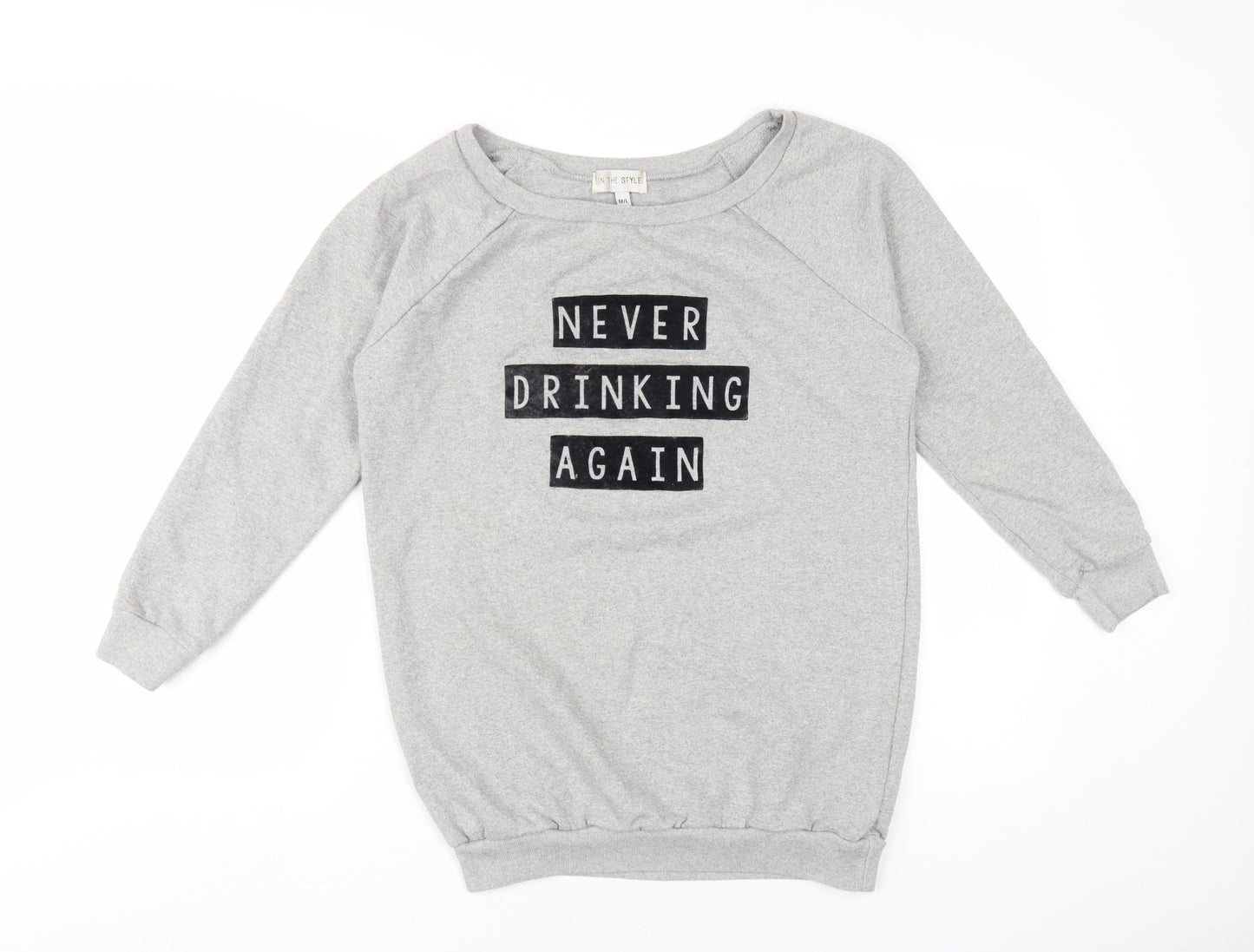 In The Style Grey Women M/L Pullover Sweatshirt