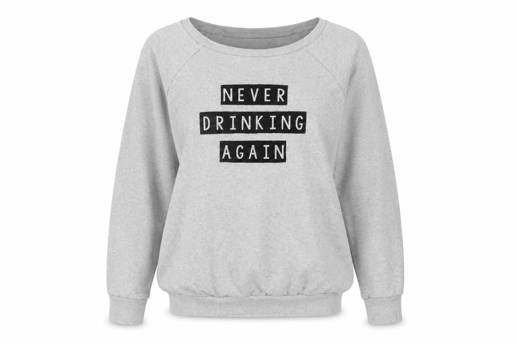 Front view of In The Style Grey Women M/L Pullover Sweatshirt
