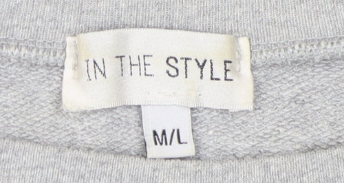 In The Style Grey Women M/L Pullover Sweatshirt