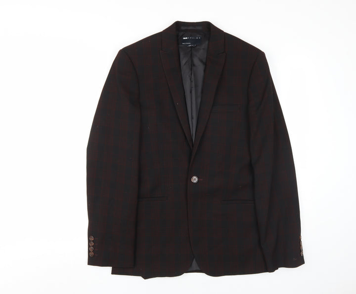 ASOS DESIGN Men's Black Check Blazer, Size 34R, Regular Fit