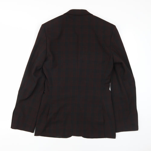 ASOS DESIGN Men's Black Check Blazer, Size 34R, Regular Fit