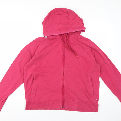 Marks and Spencer Women's Pink Full Zip Hoodie Size 18