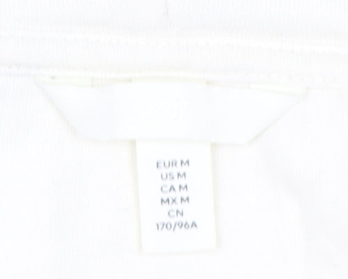 H&M Unisex White Full Zip Hoodie, Size 12, Casual Wear
