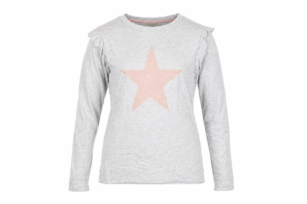 Front view of Oasis Women's Grey XS Basic Long Sleeve T-Shirt