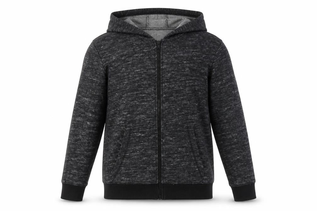 Front view of H&M boys’ full zip grey hoodie 13-14 years