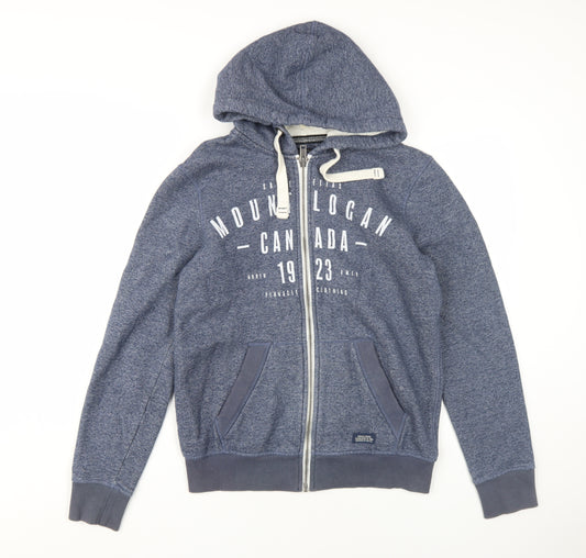 Next Men's Blue Full Zip Hoodie - Size S, Casual Style