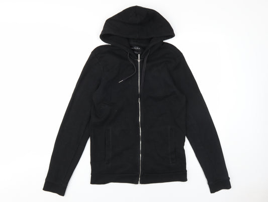 Zara Men's Black Full Zip Hoodie Size S