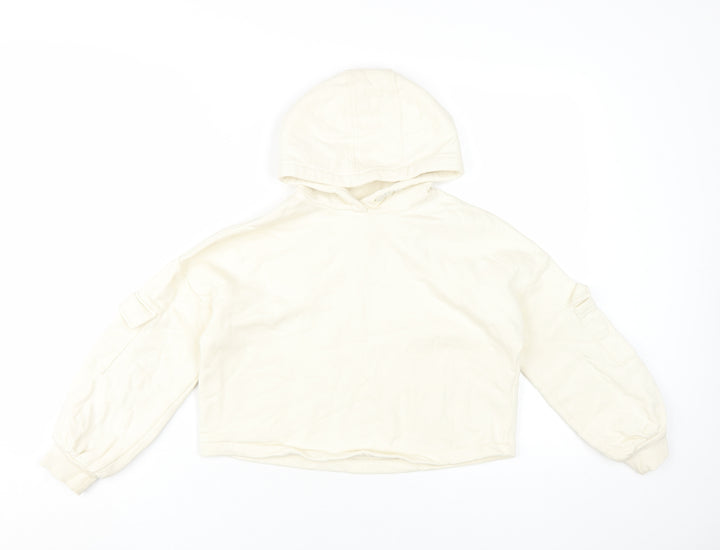 Marks and Spencer Girls Ivory Pullover Hoodie 9-10 Years