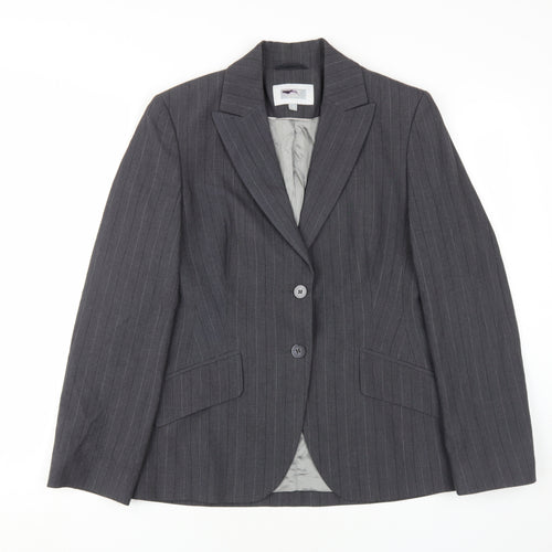 Next Petite Grey Pinstripe Blazer, Women's Size 12