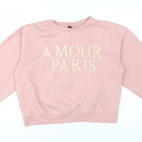 H&M Women's Pink Pullover Sweatshirt Size 12