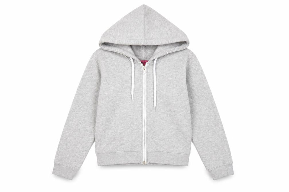 Front view of Boohoo Women's Grey Full Zip Hoodie XS