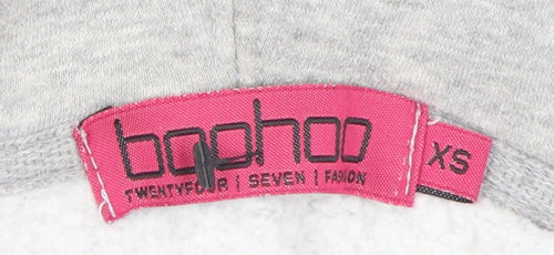Boohoo Women's Grey Full Zip Hoodie XS
