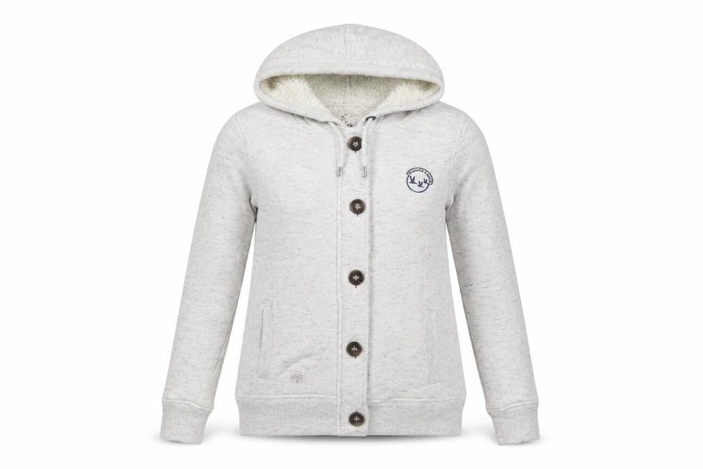 Front view of New Look Women's Ivory Hooded Cardigan, size 8