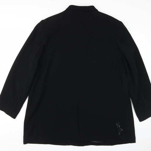 Elvi Women's Black Overcoat Size 26 Plus Polyester Classic