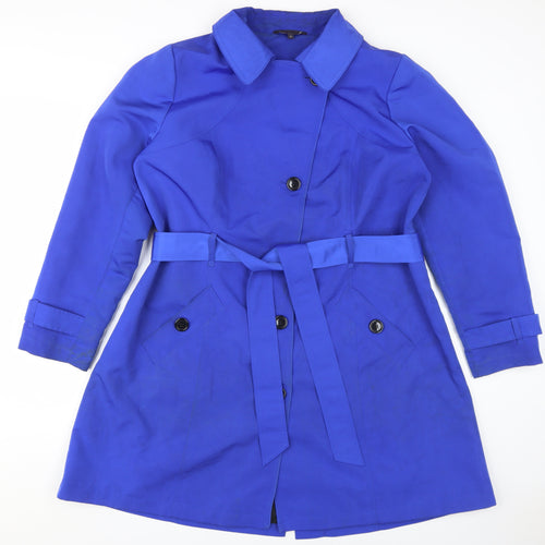 Marks and Spencer Women's Blue Trench Coat Size 18