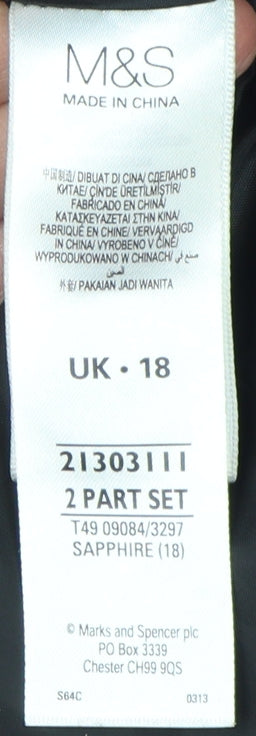 Marks and Spencer Women's Blue Trench Coat Size 18