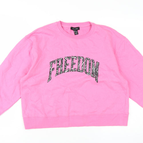 New Look Women's Pink Pullover Sweatshirt S