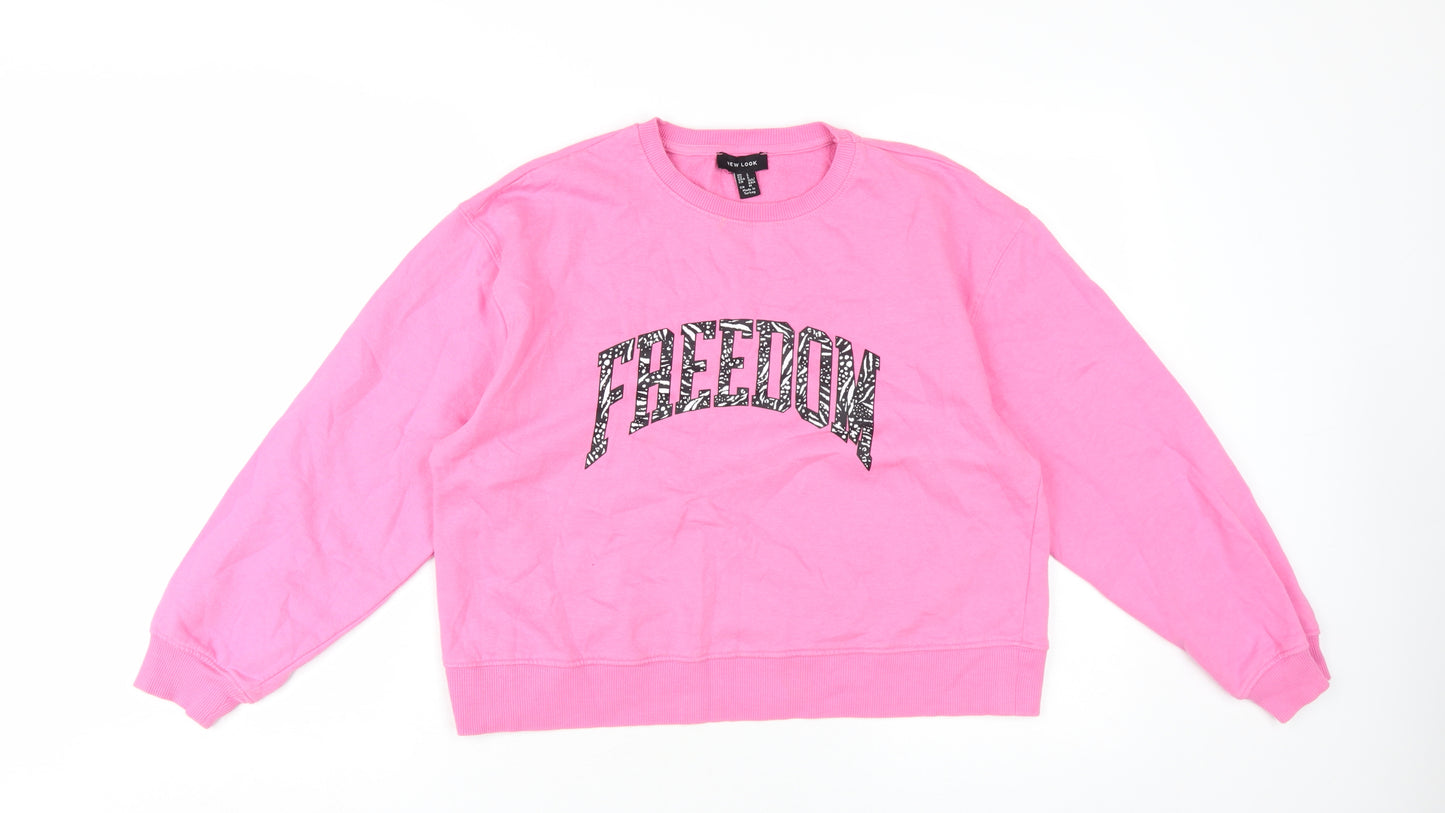 New Look Women's Pink Pullover Sweatshirt S