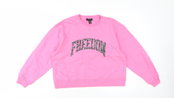New Look Women's Pink Pullover Sweatshirt S