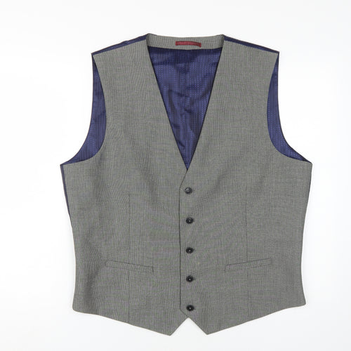 Burton Menswear Men's Grey XL Suit Waistcoat